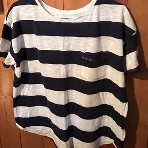 Old Navy Navy and White Stripe TShirt Large